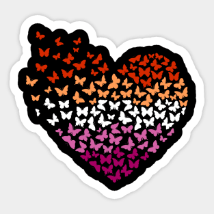 Lesbian Butterflies Heart Sticker